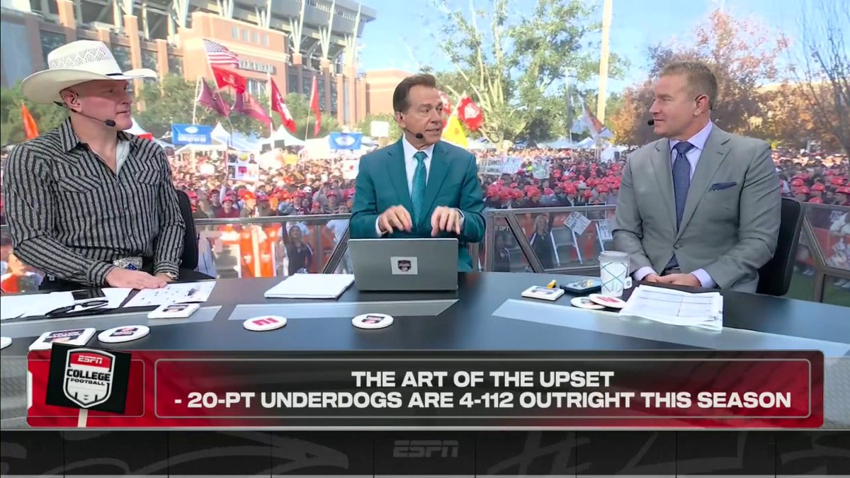 "I didn't really think we could win, and hell's bells, we won." Nick Saban knows a thing or two about the art of a college football upset 😅