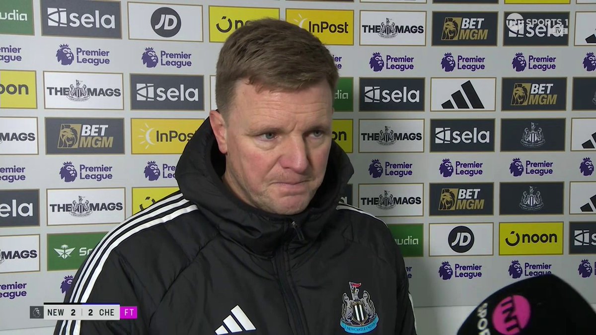 “It was a clear penalty.” Eddie Howe gives his verdict on the penalty call and Newcastle’s performance against Chelsea 👀 @julesbreach | TNT Sports & discovery+ UK