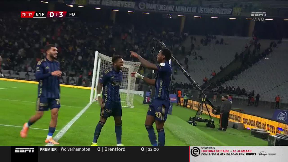 🇨🇴 GOOOL de Jhon Jáder Durán. El colombiano marcó el 3-0 de #Fenerbahçe en su visita a #Eyüpspor, al 75’ 👀 Es la tercera anotación del delantero en la Liga de Turquía