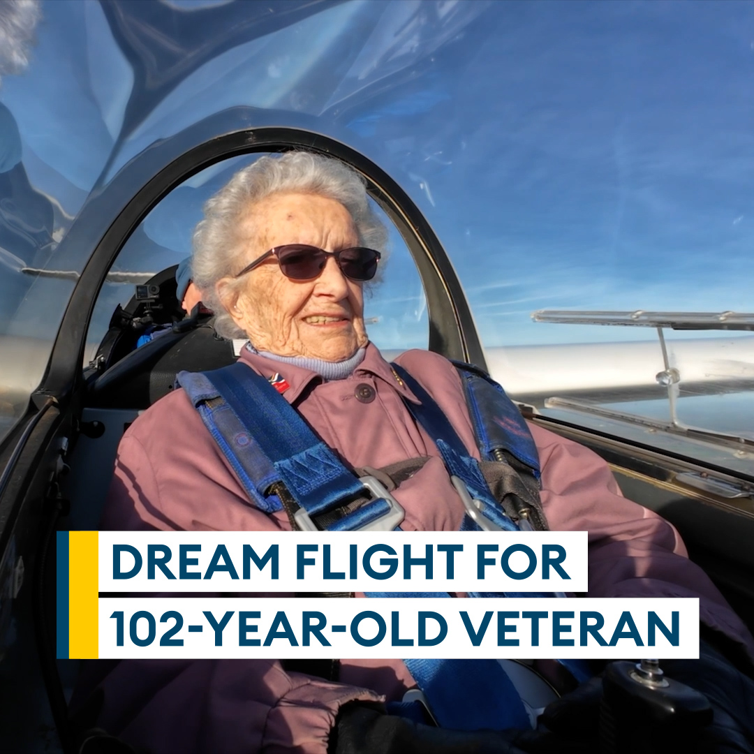 A long-held wish finds its wings✈️ 🤩A 102-year-old WWII veteran who served with RAF Bomber Command has returned to the air 💫Robbie Hall, who joined the Women's Auxiliary Air Force at the age of 17, fulfilled a long-held wish to experience flight once again