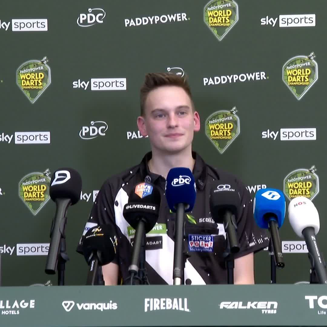 🗣️ "I love the big stages!" Ricardo Pietreczko gives his reaction after maintaining his impressive Ally Pally record with a dramatic 3-2 success against Dave Chisnall! #WCDarts
