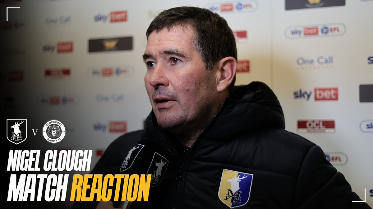 🗣️ Hear from the manager following this afternoon's 2-1 loss at home to Stockport. #Stags 🟡🔵
