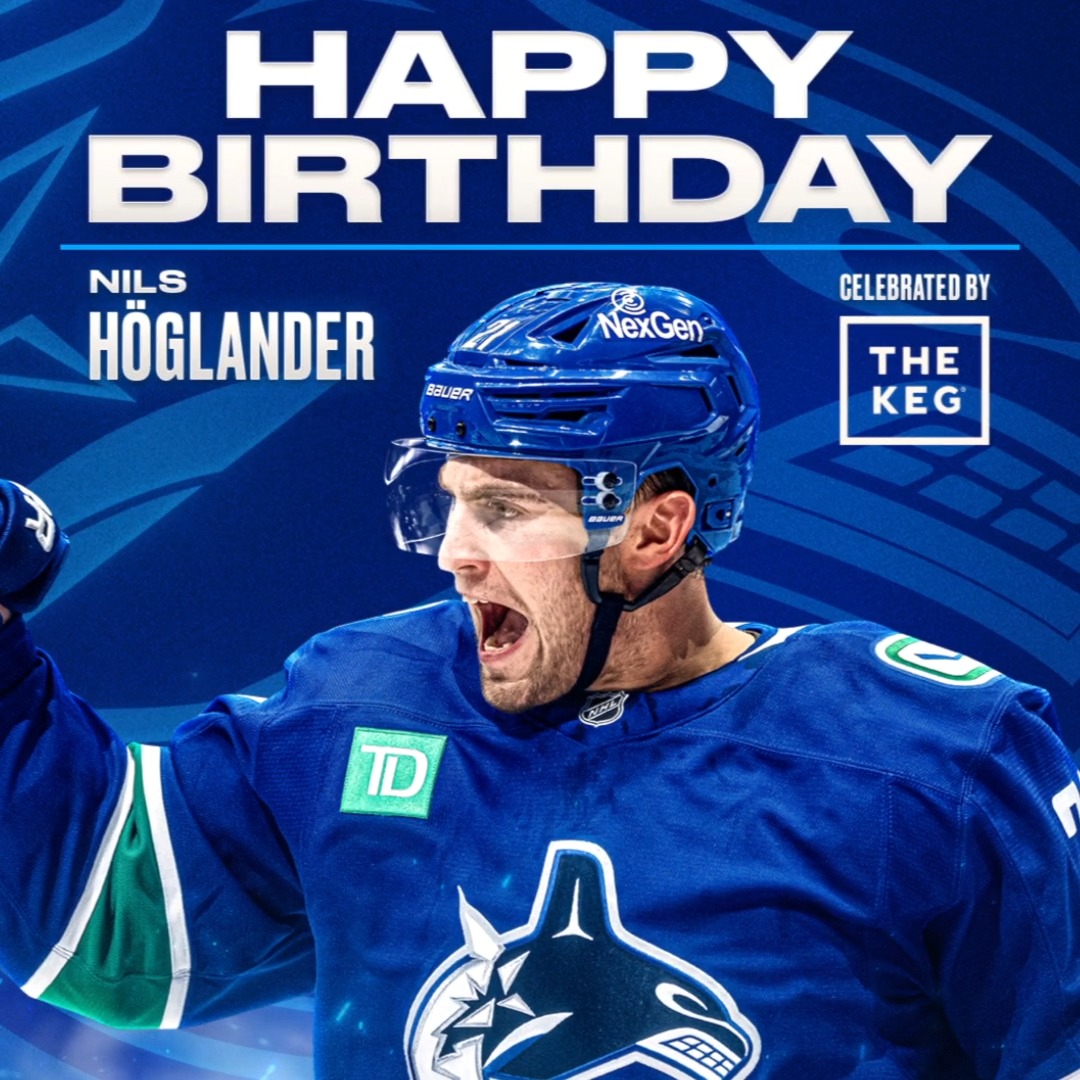 Happy birthday Högs! 🥳 Join us in celebrating Nils Höglander's birthday! #Canucks | The Keg