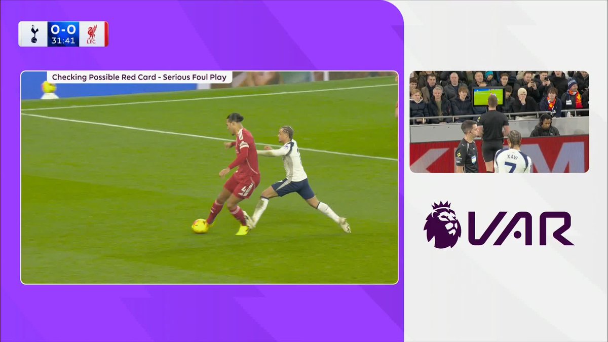 "He's absolutely nowhere near that football!" Xavi Simons is sent off for a reckless challenge on Virgil van Dijk 🟥