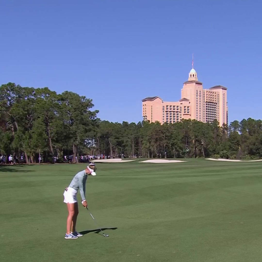 Nelly Korda makes EAGLE on the 3rd playing alongside her dad Petr. 🦅🔥 📺 Peacock | @PNCChampionship