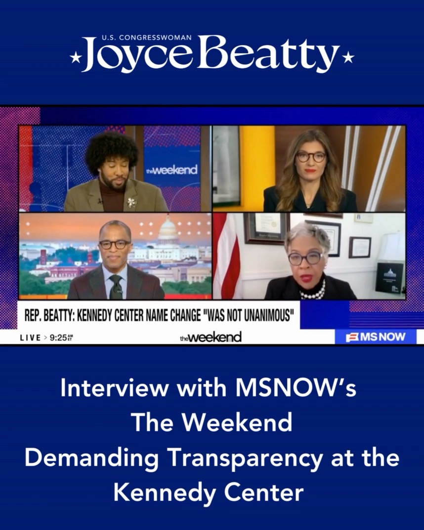 Watch part of my conversation on The Weekend with MS NOW exposing the unlawful effort to rename the Kennedy Center. Grateful to Chris Jansing/MS NOW Reports, CBS News, NBC4 Washington, and all the journalists holding this administration accountable. Click here to watch these interviews: