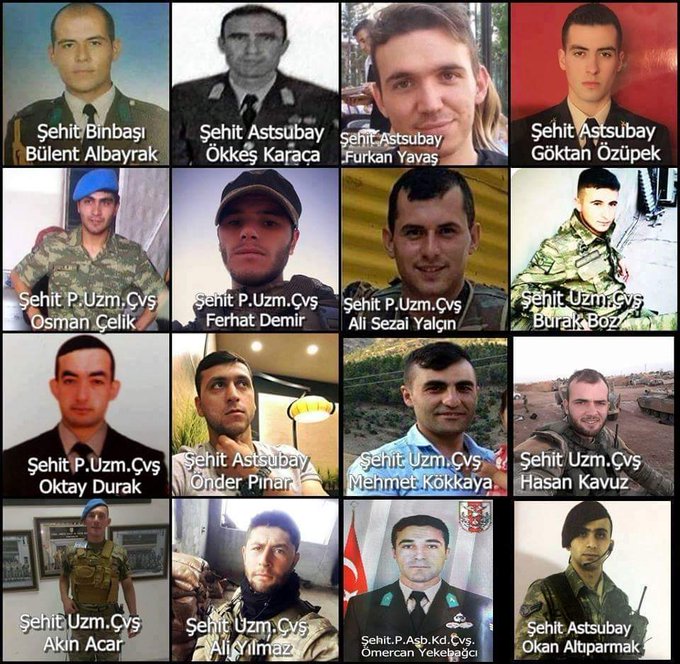 #21Aralık dünyanın en uzun gecesi… Ama #21Aralık2016, #ElBab / #AkilDağı’nda sabahın hiç olmadığı gecedir. Mermi, havan, roket, bombalı araç… Durmadılar. Ama Mehmetçik de durmadı. 16 kahraman askerimiz, destan yazarak şehit düştü. EVVELCE GİDENLERİN ASİL RUHLARI ŞAD OLSUN 🇹🇷