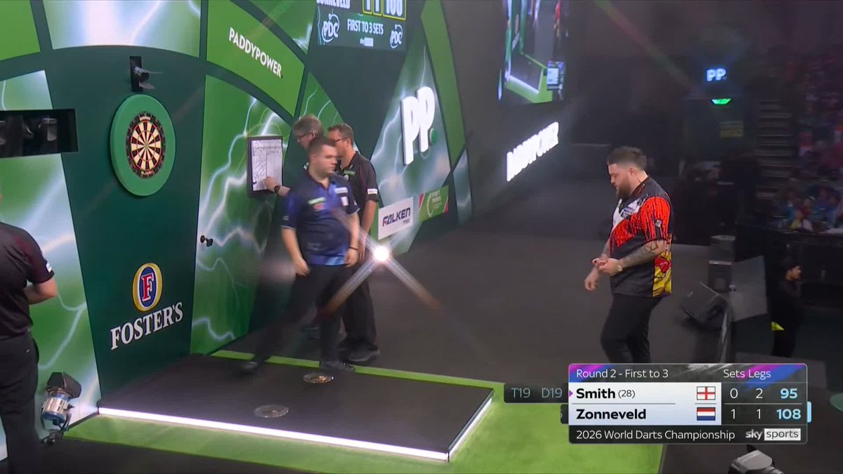 SMITH LEVELS! 107 average from Michael Smith in that set and 80% on the doubles so far as he clinches set two 3-1. GAME ON! 📺 #WCDarts | R2