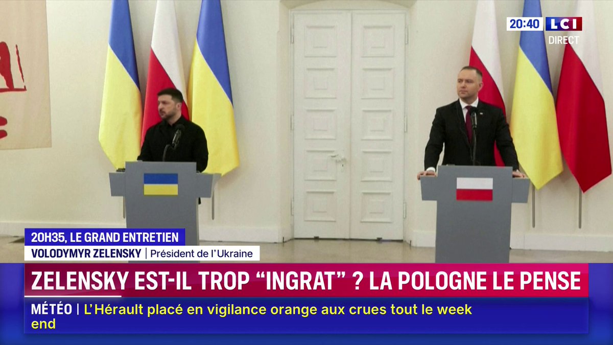 🗣️ "La patience de Volodymyr Zelensky avec tous ces gens est quand-même assez remarquable", réagit Bruno Tertrais, alors que la Pologne estime que le président ukrainien se montre trop "ingrat"