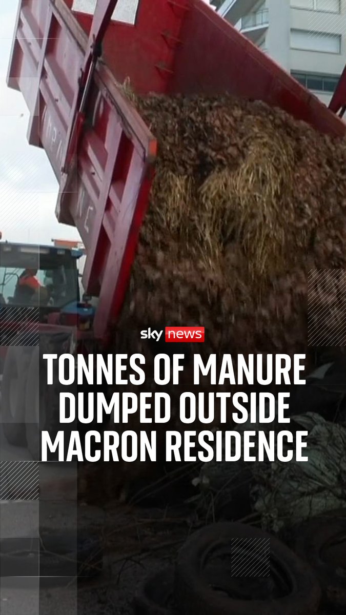 In a protest over a trade deal between the EU and South America, farmers in France unloaded a variety of items in the street outside President Emmanuel Macron's holiday home, including tyres, cabbages and manure. 🔗