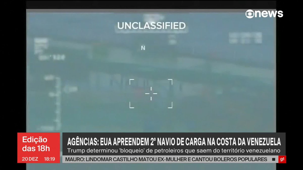 Militares dos EUA apreendem mais um petroleiro em águas internacionais próximas à Venezuela. ➡ Assista à #GloboNews ao vivo: #JornalGloboNews