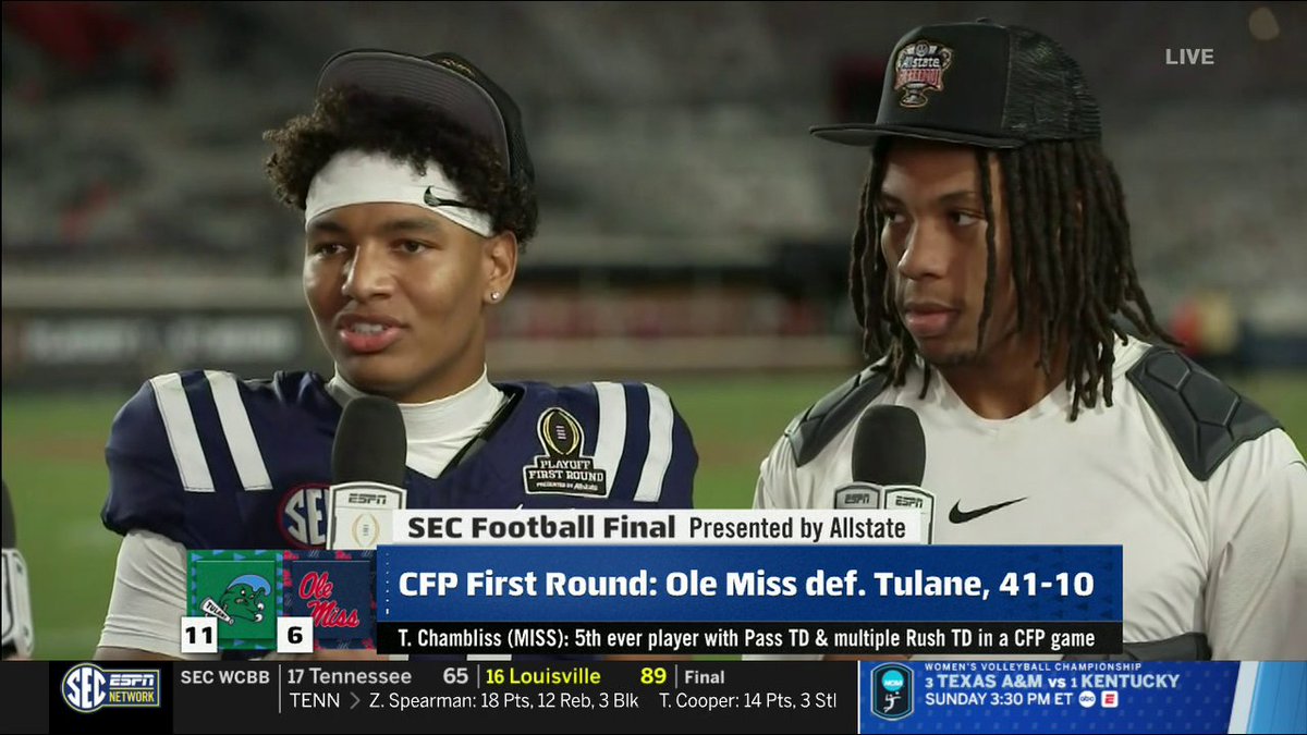 From starting QB at Division II Ferris State last season to leading Ole Miss Football to its first 12-win season in program history. Trinidad Chambliss is one of the best stories in college football 👏