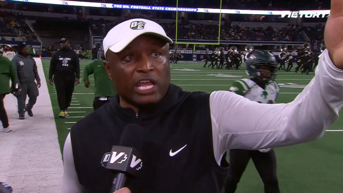 "I'm not happy at all." DeSoto Football head coach Claude Mathis is not satisfied with a 48-point first half and commanding halftime lead in the 6A-DII championship game. Instant classic halftime interview. #TXHSFB