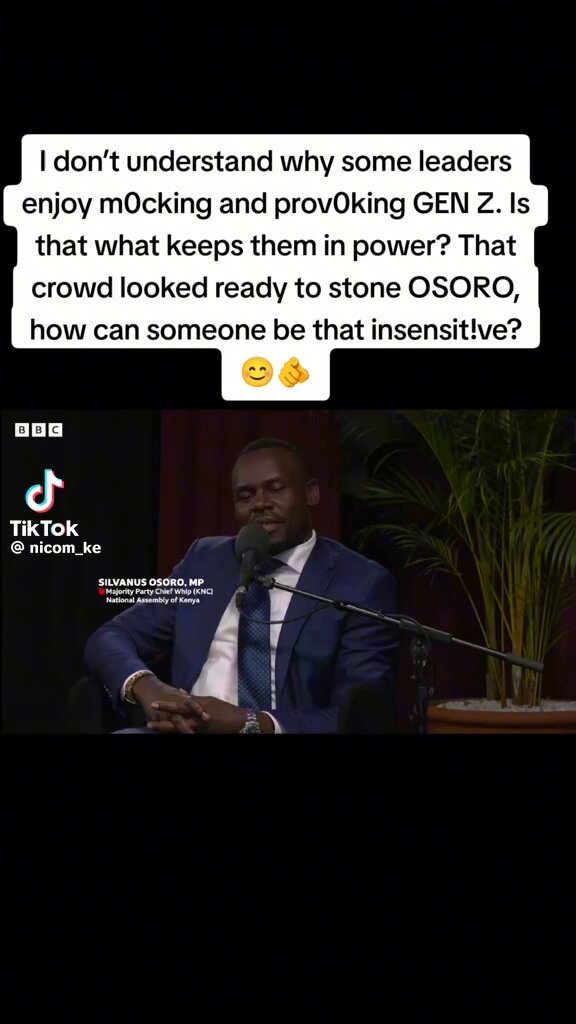 “There’s nothing wrong with Kenya’s political leadership. The real problem is the youth. They are lazy, entitled, and waiting for the government to do everything for them.”- Silvanus Osoro