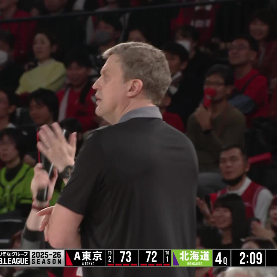 タイムアウト明け、中村のディフェンスで相手ターンオーバーを誘発！ そしてガッツポーズ💪 中村浩陸 Hiromu Nakamura 📲バスケットLIVE配信 #アルバルク東京 #GRITUP