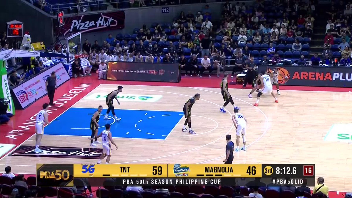 PASOK, PLAYING-COACH LA! 🫡 LA Tenorio knocks down his first field goal, a three-pointer, to try and lift the Magnolia Hotshots in the third quarter against the TNT Tropang 5G in the PBA Season 50 Philippine Cup. #PBA50 #PBA50LID