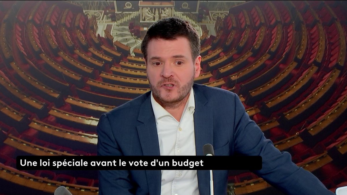 🔴 Budget : "La loi spéciale permet d’habiliter l’État à lever l’impôt et à emprunter sur les marchés en l’absence de budget voté. Il ne faut pas dramatiser, elle n'empêche pas le soleil de se lever", explique Benjamin Morel, constitutionnaliste, face à Jeanne Baron. #canal16