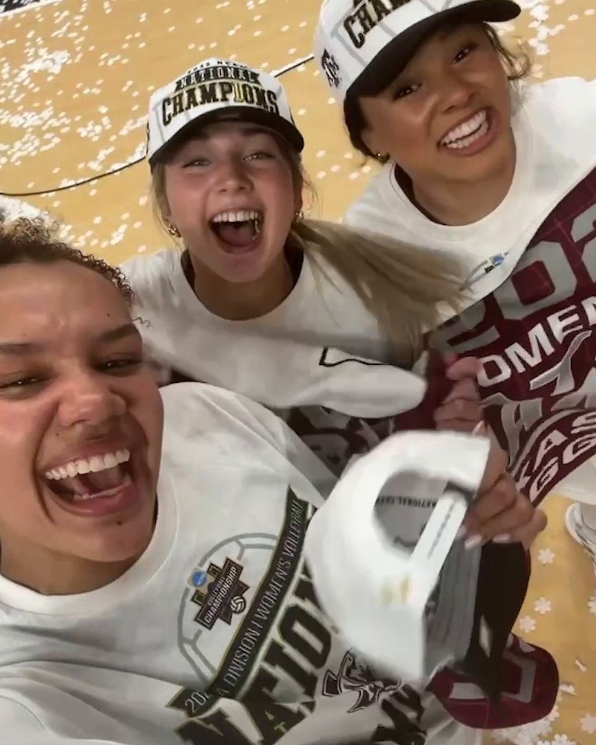 .Texas A&M Volleyball after winning their first volleyball National Championship 🏆