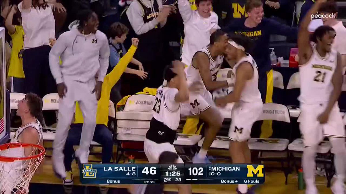 What was better? ๐ค A. Howard Eisley's Jr.'s 3 for his first career points B. The Michigan Men's Basketball bench's reaction