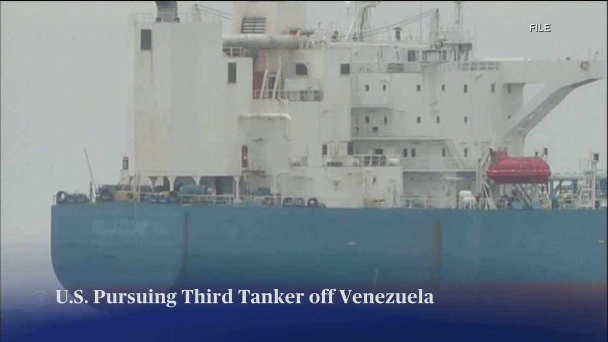 The U.S. Coast Guard on Sunday was pursuing another sanctioned oil tanker in international waters, a U.S. official told CBS News, as the Trump administration appeared to be intensifying its targets of such vessels connected to the Venezuelan government.