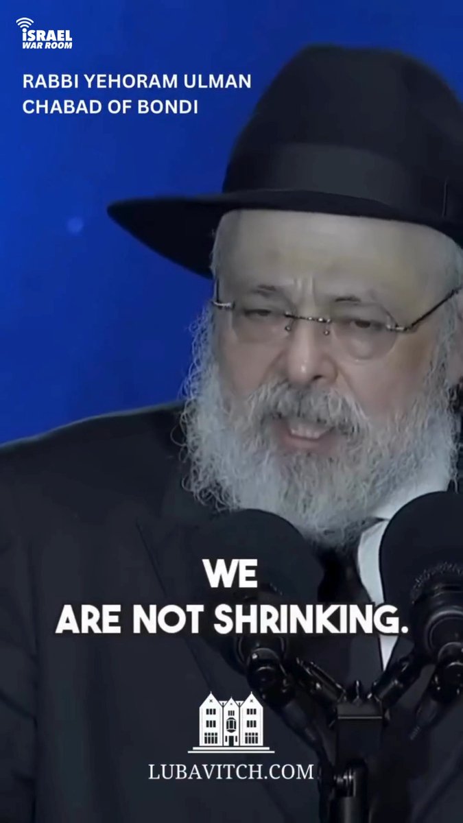 WATCH: Sydney Jewish community leader Rabbi Yehoram Ulman, the grieving father-in-law of murdered Chabad Rabbi Eli Schlanger, resolutely states, “The darkest form of evil violated the sacred space. But we are back!” 🎥 @skynewsaustralia @chabadbondi