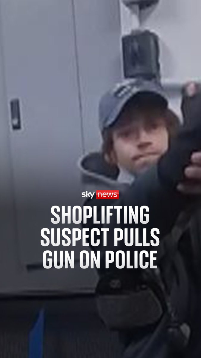 Chaos broke out in the office of a Walmart when a suspected shoplifter produced a gun and tried to shoot an officer who was questioning him ⬇️