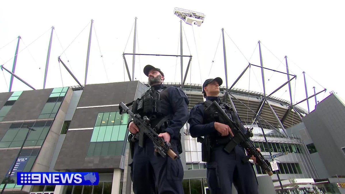 Officers armed with semi-automatic rifles will patrol the MCG for the first time during the Boxing Day Test. Gillian Lantouris #9News