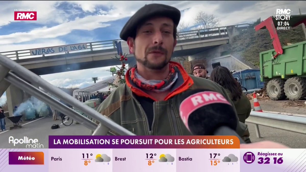 La mobilisation se poursuit pour les agriculteurs. La préfecture a fixé un ultimatum aux éleveurs mobilisés qui ont jusqu’à demain. Passé ce délai, une intervention des forces de l’ordre pourrait être engagée. Un ♥️ si tu soutiens les agriculteurs ‼️