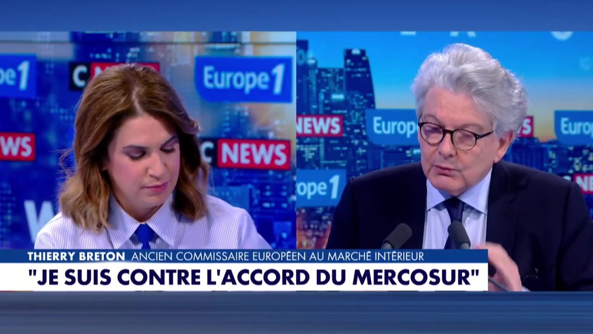 🔴🇫🇷🚜 ALERTE INFO | Thierry Breton, ex commissaire européen, est CONTRE le Mercosur.