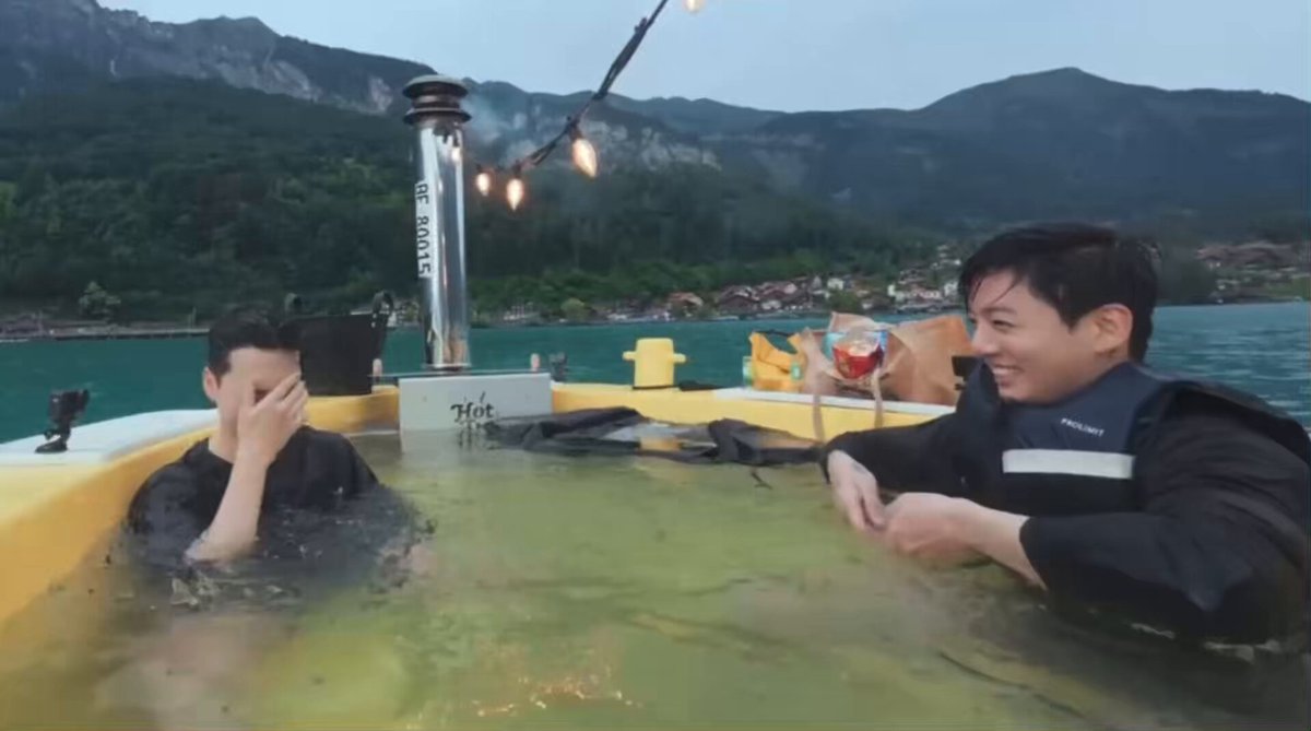 jungkook listens to jimin so well that he immediately stopped when jimin said “that wasn’t it” and didn’t start again until jimin splashed him and got the playful game back on 🥹