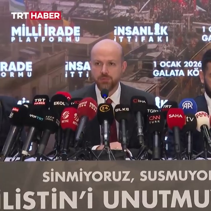 🇹🇷🇵🇸1 Ocak sabahı milyonlar Gazze için buluşacak. TÜGVA Yüksek İstişare Kurulu Üyesi Bilal Erdoğan: 📌"Bu mesele siyaset meselesi değil, insanlık vicdanını ilgilendiren bir mesele. 1 Ocak sabahı dünyaya yeniden güçlü bir ses vermek için Galata Köprüsü'nde buluşmak üzere."