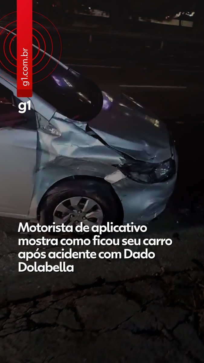 VÍDEO: Motorista mostra estragos em carro após acidente com Dado Dolabella em São Paulo #g1