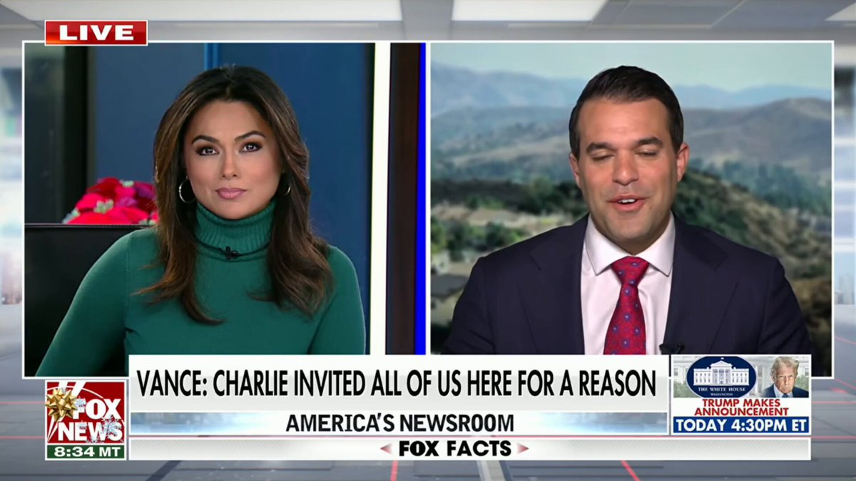 🚨 BREAKING: Turning Point USA's machine is putting its FULL WEIGHT behind JD Vance in the 2028 presidential election 🔥 "We're all-in behind VP JD Vance. Charlie considered him a GENERATIONAL talent, and somebody who could lead this nation." "Charlie was very close to the vice president and had basically endorsed him already for MONTHS beforehand." "We're happy for the here and now...but into 2028, we're excited to put the machine Charlie built with Turning Point, ALL-IN for the VP." Andrew Kolvet 48! 48! 🇺🇸