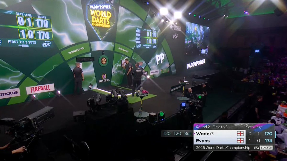 WADE HITS THE BIG FISH 🎣 Incredible scenes here at Ally Pally... The EIGHTH 170 finish of the tournament so far as James Wade reels it in! 📺 #WCDarts | R2