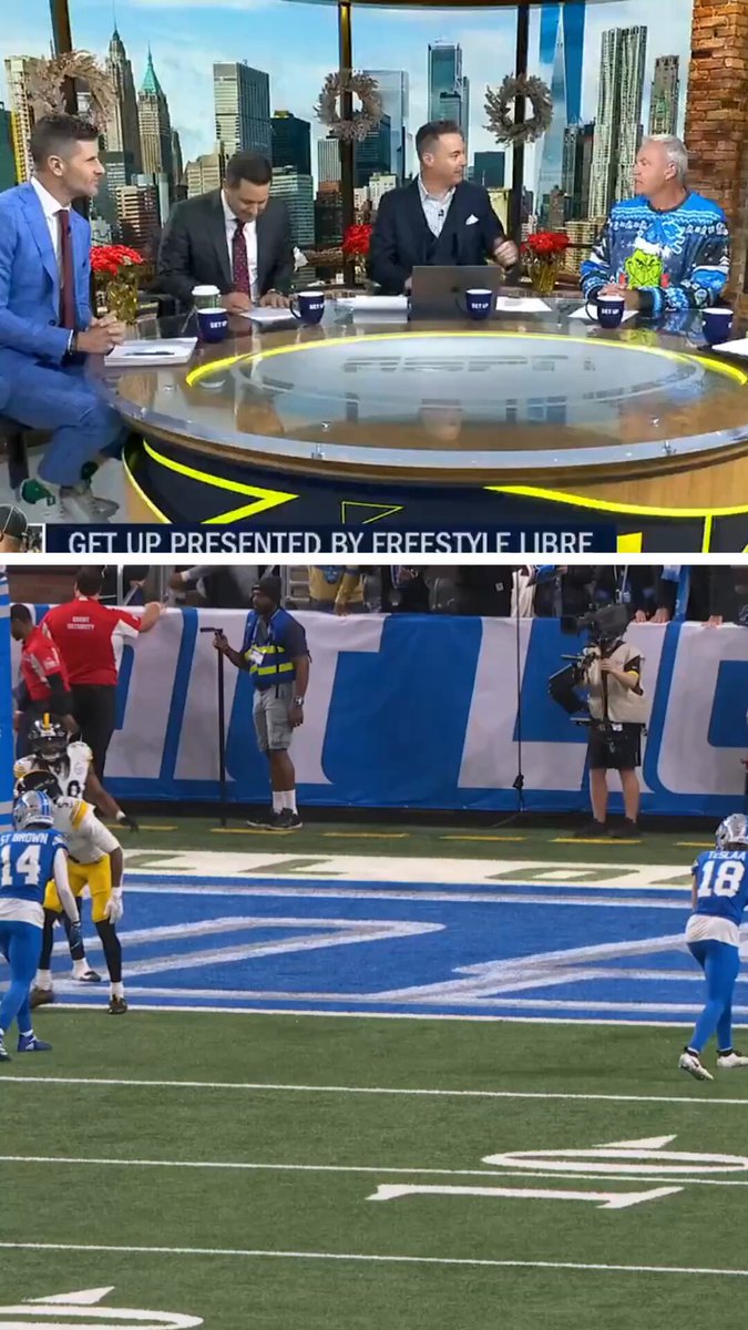 Rex Ryan says the NFL robbed the Detroit Lions of a win vs. the Steelers 😬 “This is an awful call… it cost the Lions a win and probably a playoff spot.” via Get Up