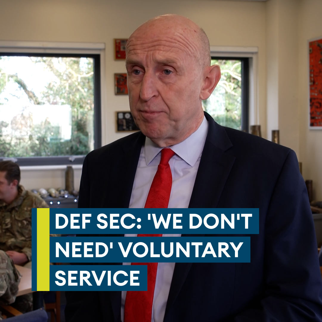 The Defence Secretary has said the UK does not need to follow France and Germany’s push for voluntary service Instead, he says the focus should be on a well-equipped and ready professional force