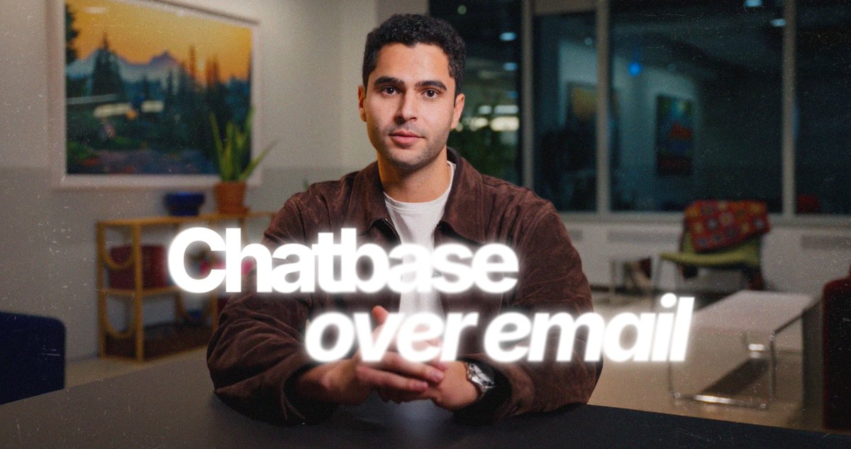 Introducing @Chatbase over email! The same Chatbase agent that already understands your business and resolves customer questions in chat can now be deployed on your support email. Want to see it in action? Email us at giftChatbase.co for a special present from Chatbase🎅.
