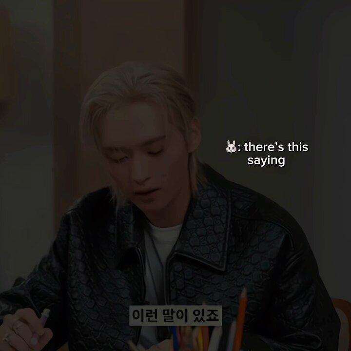 🐰 "there's this saying... if you find someone cute, it means you've fallen for them. the moment you think someone is cute, it's over everyone." 🐿️ *exists ❤️*