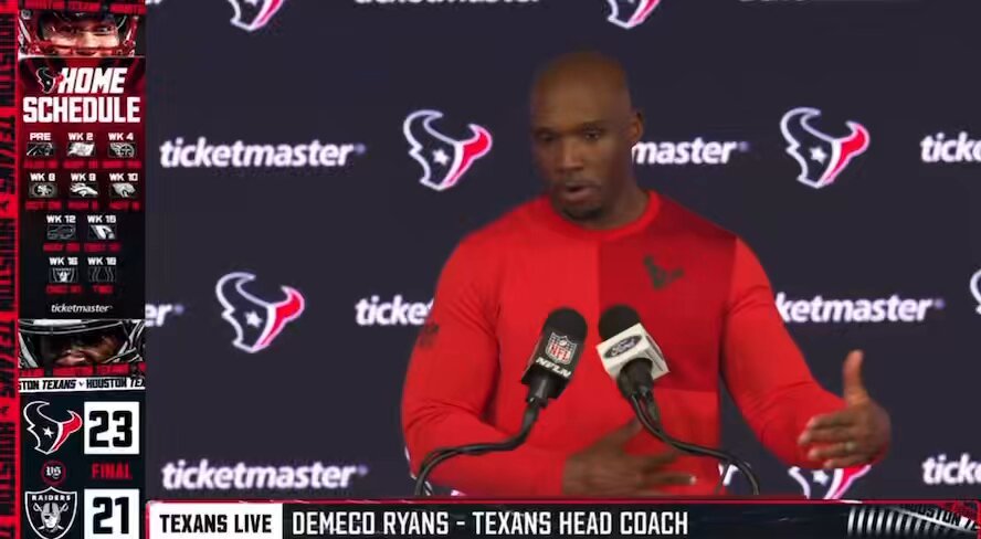 DeMeco Ryans on Ashton Jeanty: “Hats off the Jeanty. Really good player. Has a really bright future in this league. Everything advertised on film, it is the truth. He’s a really good player in our league.” DeMeco expressed his admiration for his running style during the week as well as his abilities to break tackles.