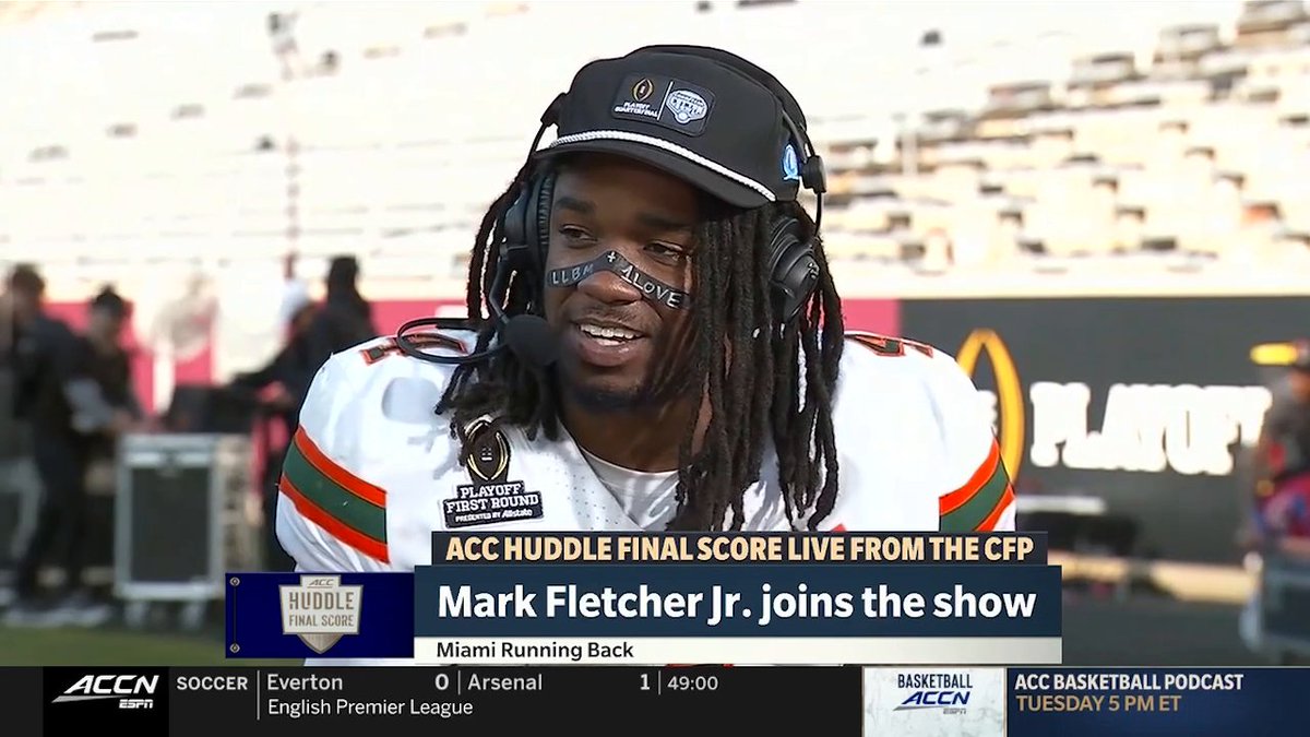 Humble and hungry 😤 Mark Fletcher Jr. credits his teammates and family for motivating him to be the player he is today 🙌 Miami Hurricanes Football
