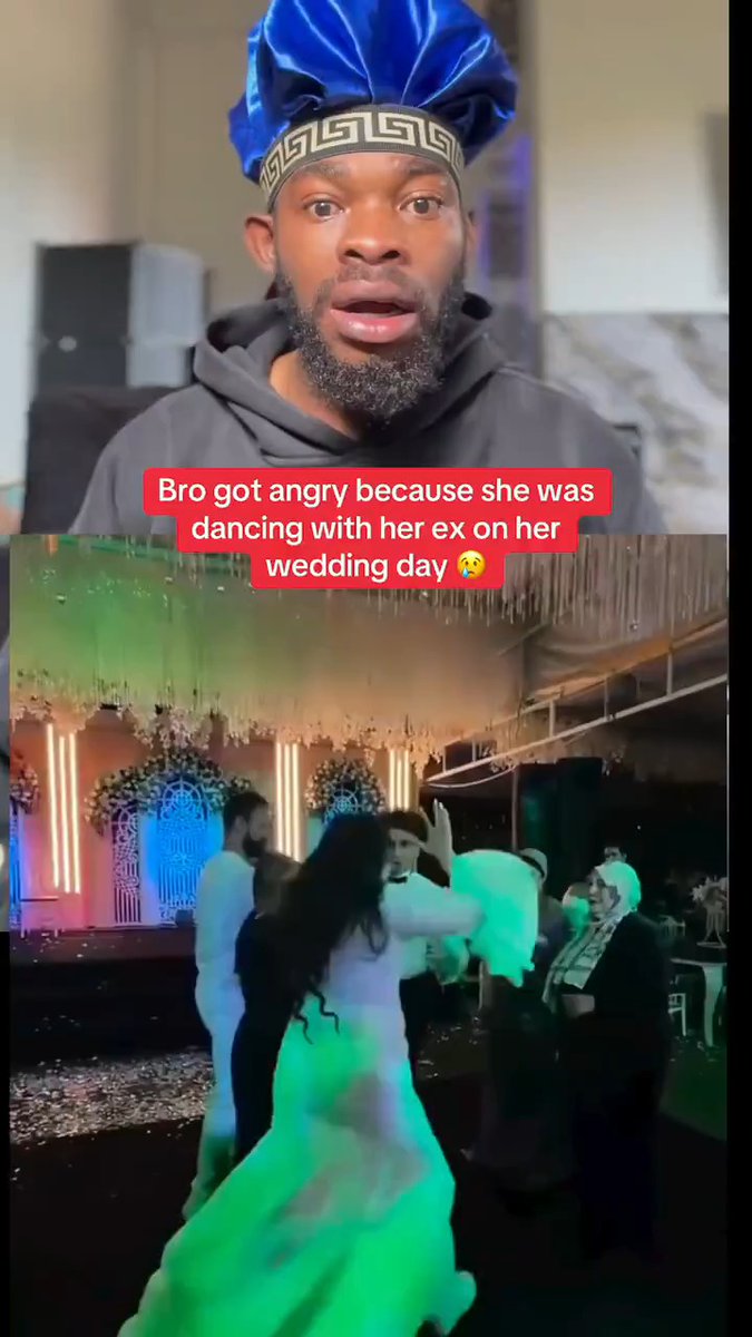 The man got upset because the wife was dancing with her ex on their wedding day