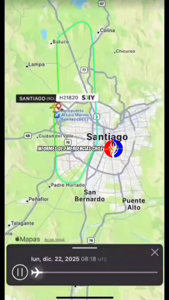 🔴Emergencias aérea Vuelo H21820 de aerolínea Sky reportó emergencia aparentemente por fuego en uno de sus motores el cual piloto decretó Mayday para posterior retornar sin inconvenientes a Scl Aeropuerto Aeropuerto Internacional Arturo Merino Benítez en Pudahuel [AUDIO] BioBioChile