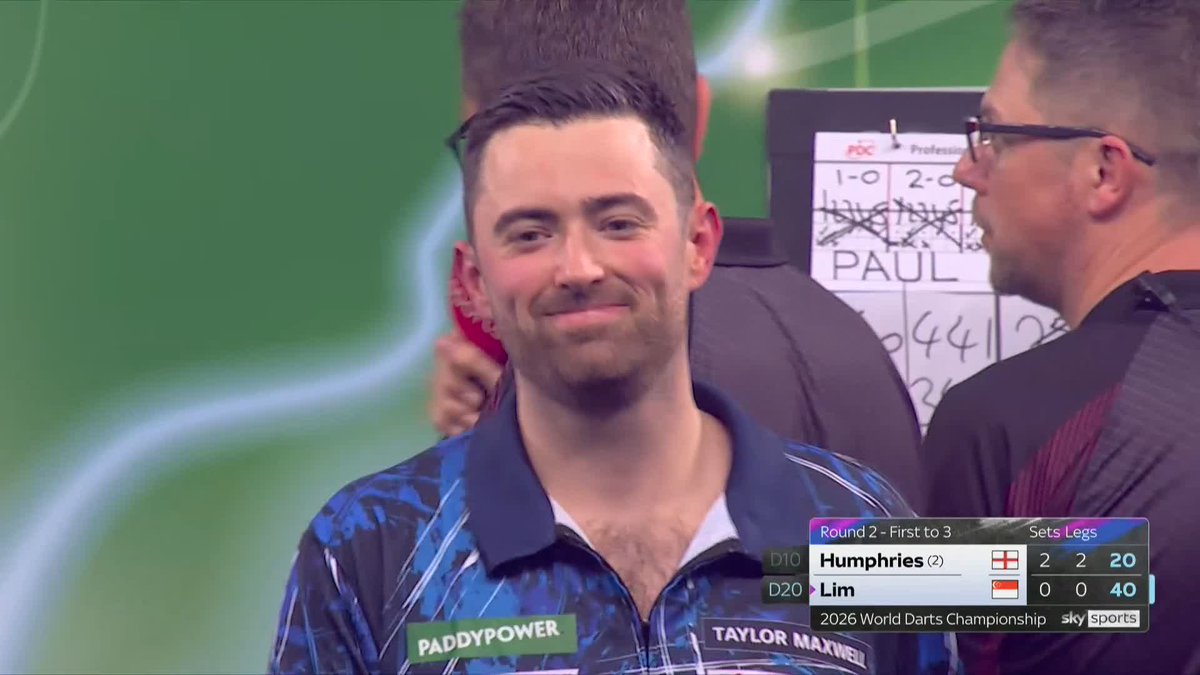 Paul Lim's smile after winning his first and only leg against Luke Humphries 😃