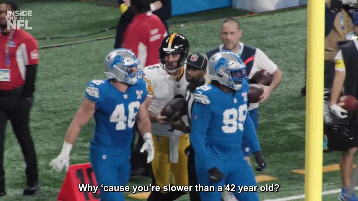 Rodgers was showing respect and talking trash on Sunday 😂 @Steelers Inside the NFL Week 16 Mic'd Up on X