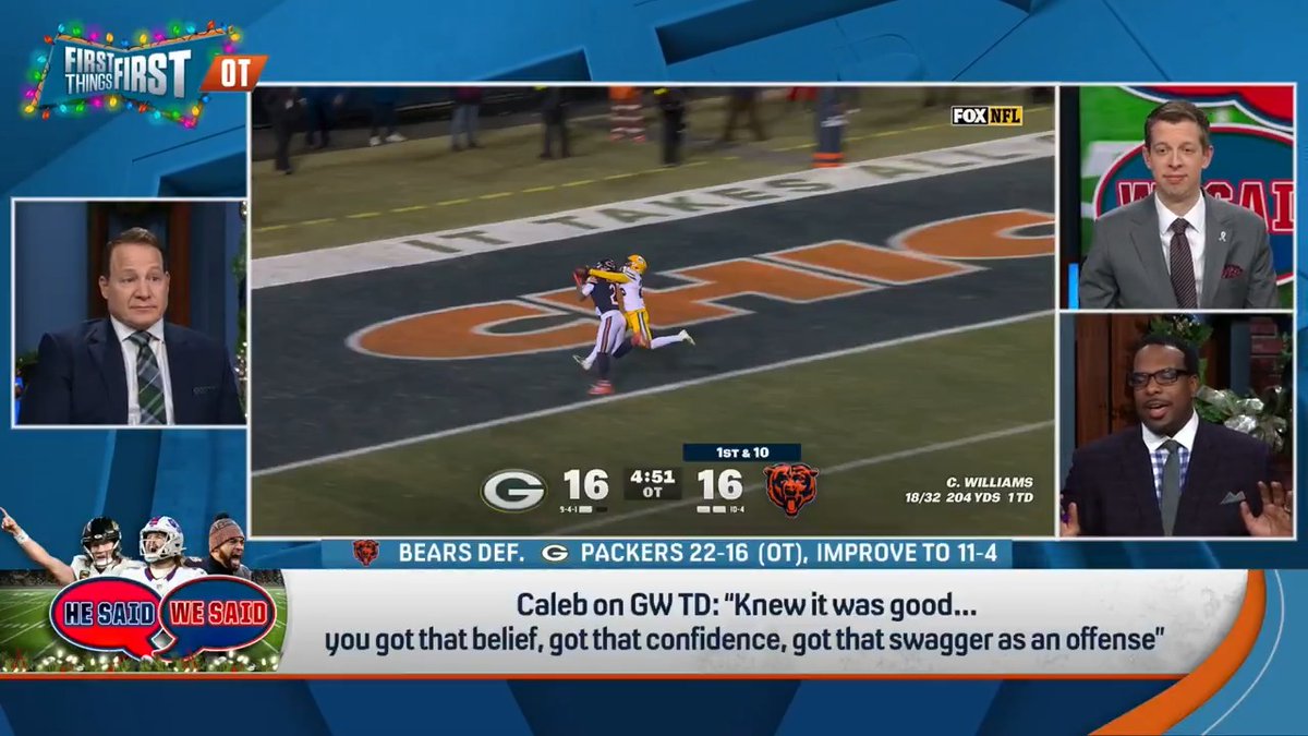 “[Caleb] didn’t play a very good game for the majority of this game. With no Jordan Love, with no Micah Parsons… I like confidence but there should also be some realism in this victory too.” Coach Mangini says to pump the brakes on the Bears praise 😅