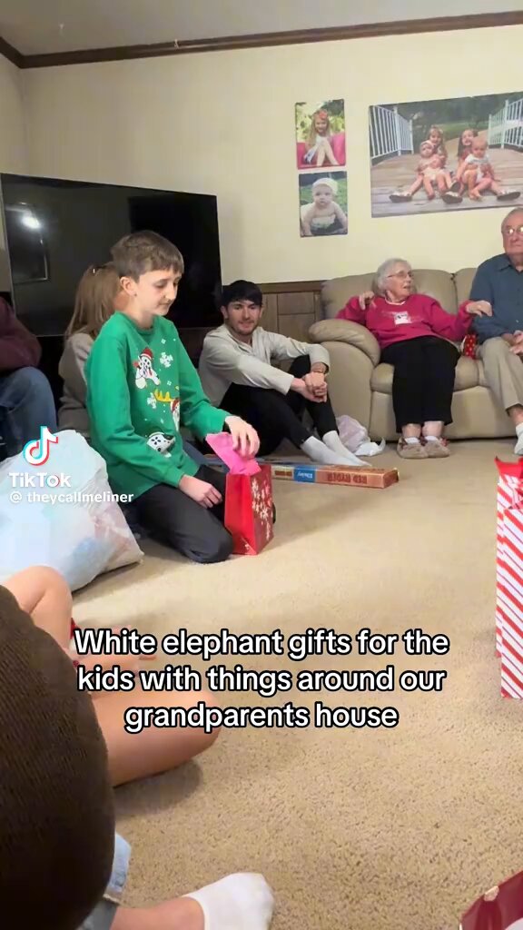They wrapped Grandpa’s stuff and gifted it from Santa 🎅🏼 His face 🤣