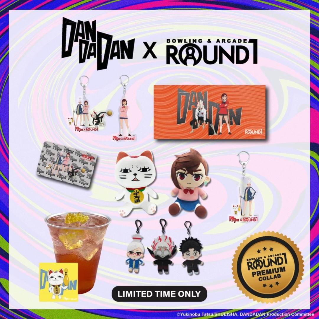 The unknown is calling… 🌀 Discover premium DAN DA DAN items now at Round1! Collect limited time game cards, enjoy specialty beverages with mystery coasters, win big at the crane machines with all new crane prizes, and more! 💥 Available at all Round1USA locations until 2/1/2026. The chase begins now...click the link for full details! 👀 And keep an eye out for the next drop coming soon. DAN DA DAN Anime EN #Round1USA #round1 #DANDADAN #Okarun #Momo #DANDADANxRound1