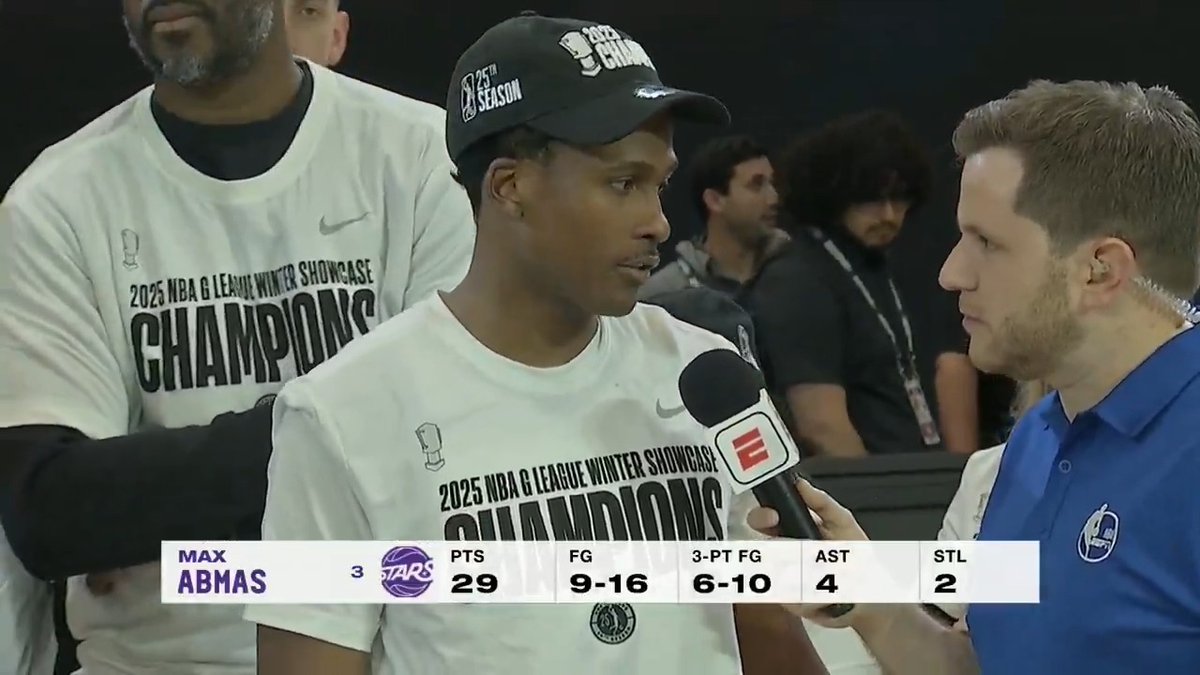 MVP! MVP! Max Abmas poured in 29 points off the bench and added 6 rebounds and 4 assists on the way to being named NBA G League Winter Showcase Championship Game MVP for the Salt Lake City Stars.