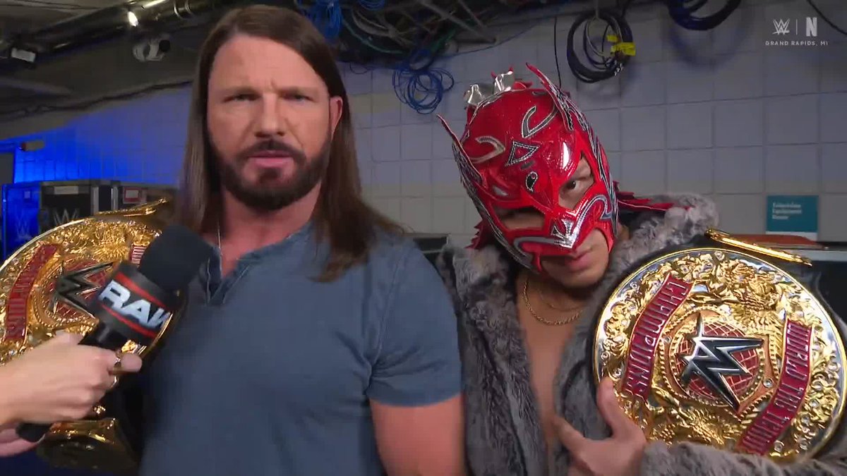 THEY BRING FIRE 🔥 AJ Styles and Dragon Lee defend their World Tag Team Championships against The Usos next week on Raw!