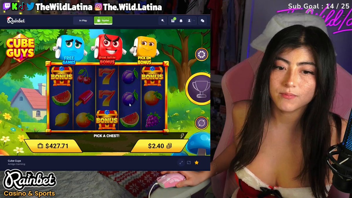 A Wild Latina is spotted on Rainbet. TheWildLatina🍒 (TTV)